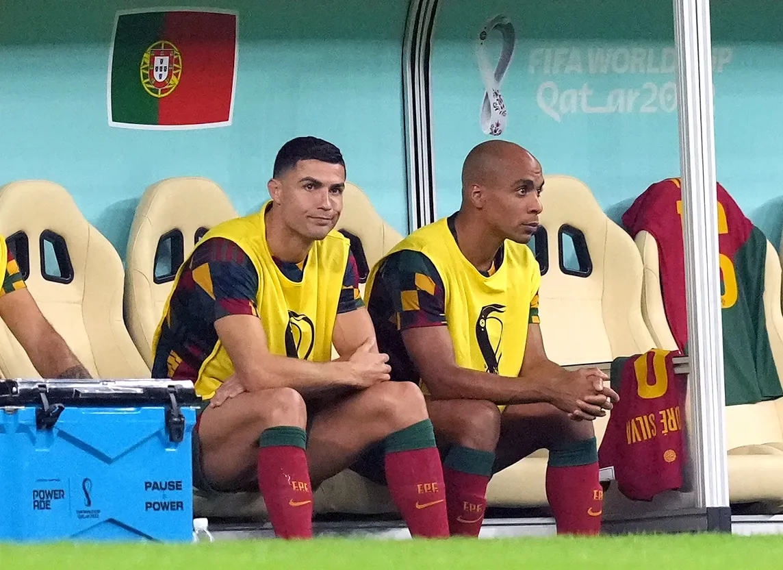 Portugal's Cristiano Ronaldo on the bench