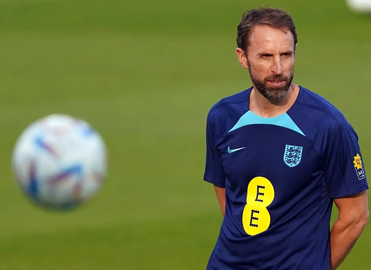 Gareth Southgate during England training in Qatar (Adam Davy/PA).