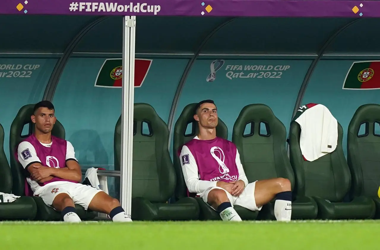 Cristiano Ronaldo after being substituted during Portugal's loss to South Korea (Mike Egerton/PA).