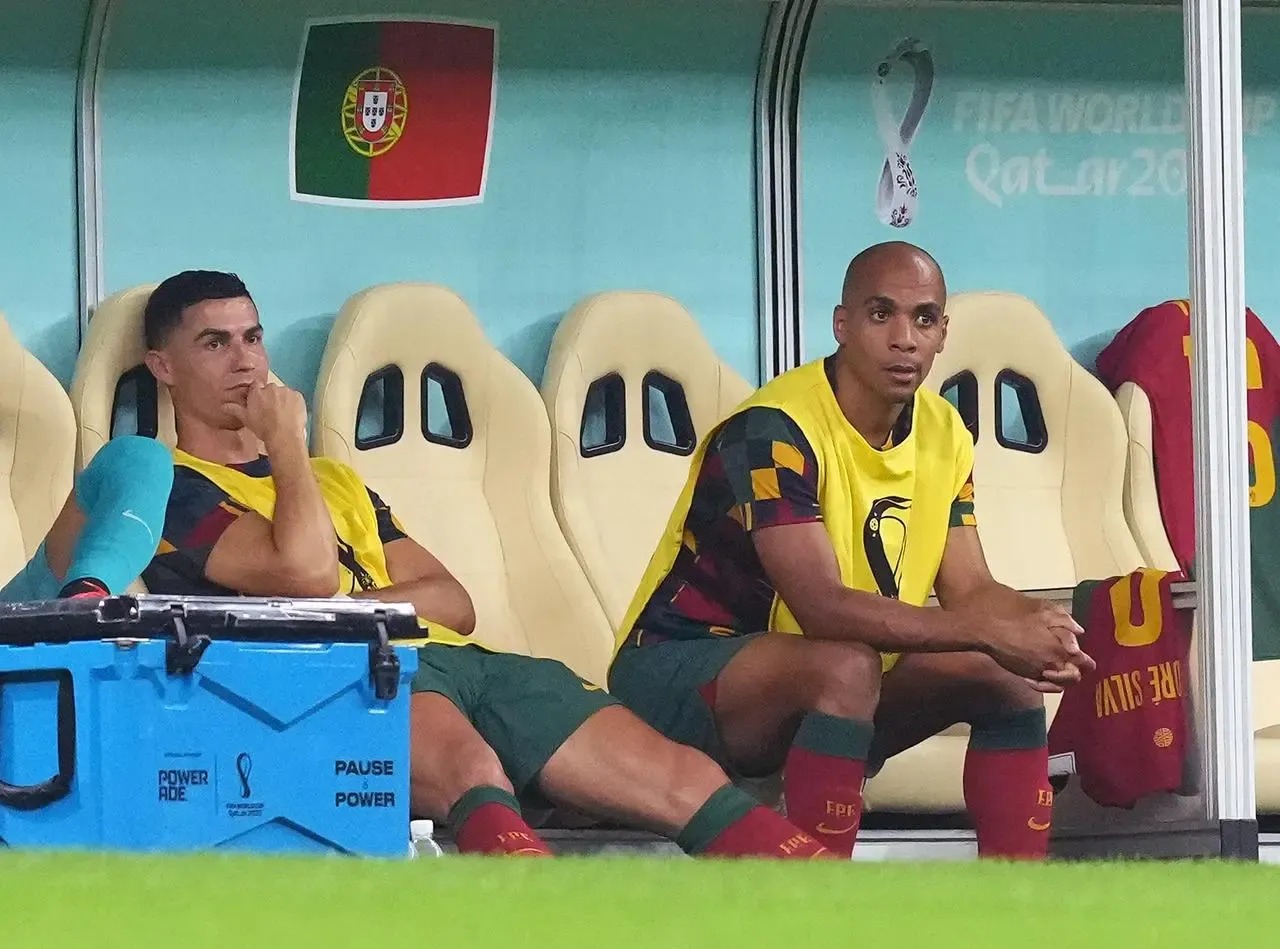 Portugal’s Cristiano Ronaldo on the bench 