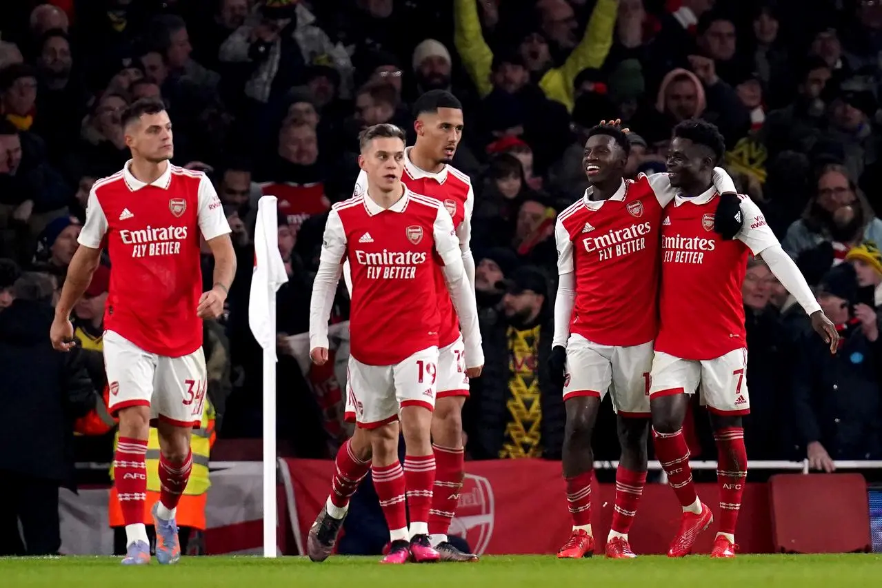 Arsenal celebrate scoring