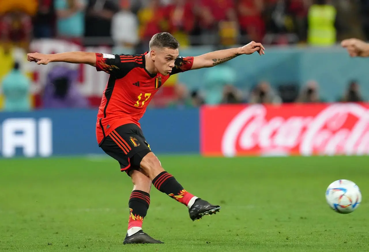 Leandro Trossard in action for Belgium