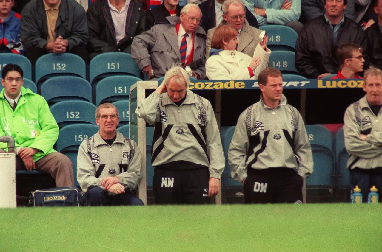 Mike Walker and his Everton coaching staff