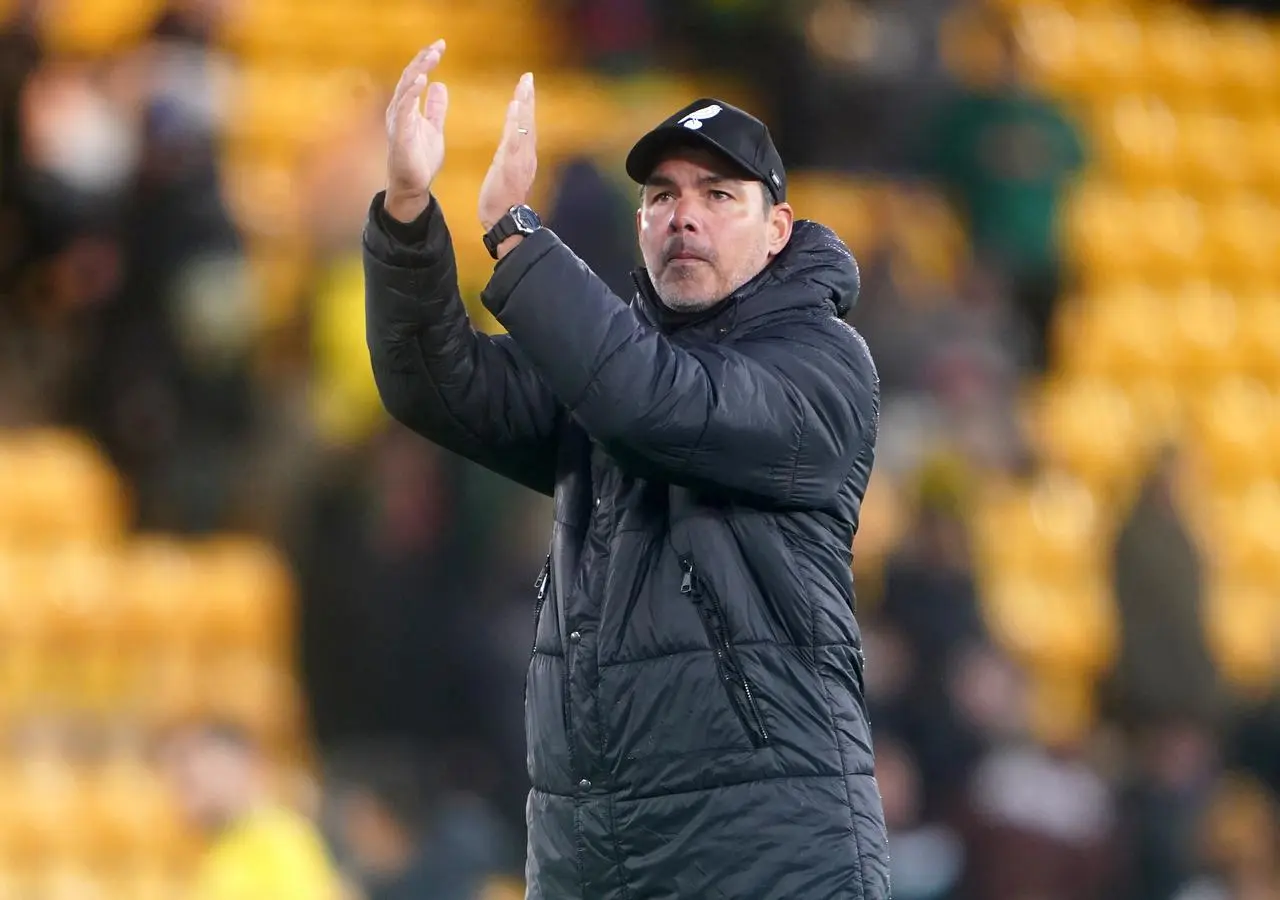 Norwich City head coach David Wagner applauds the fans