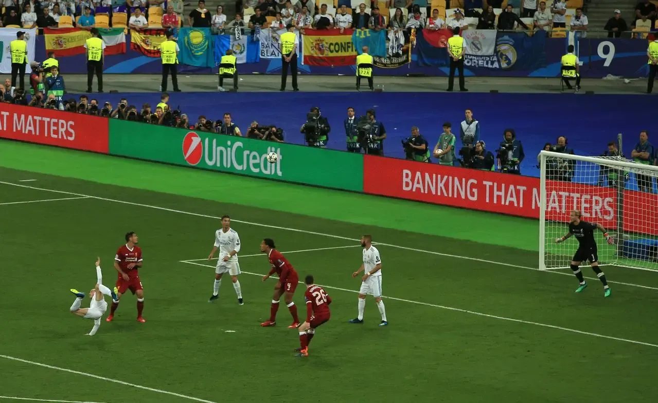 Bale scored twice in the 2018 Champions League final win against Liverpool, his first with a brilliant overhead kick 