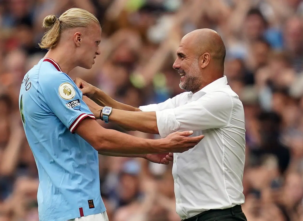 Erling Haaland and Pep Guardiola