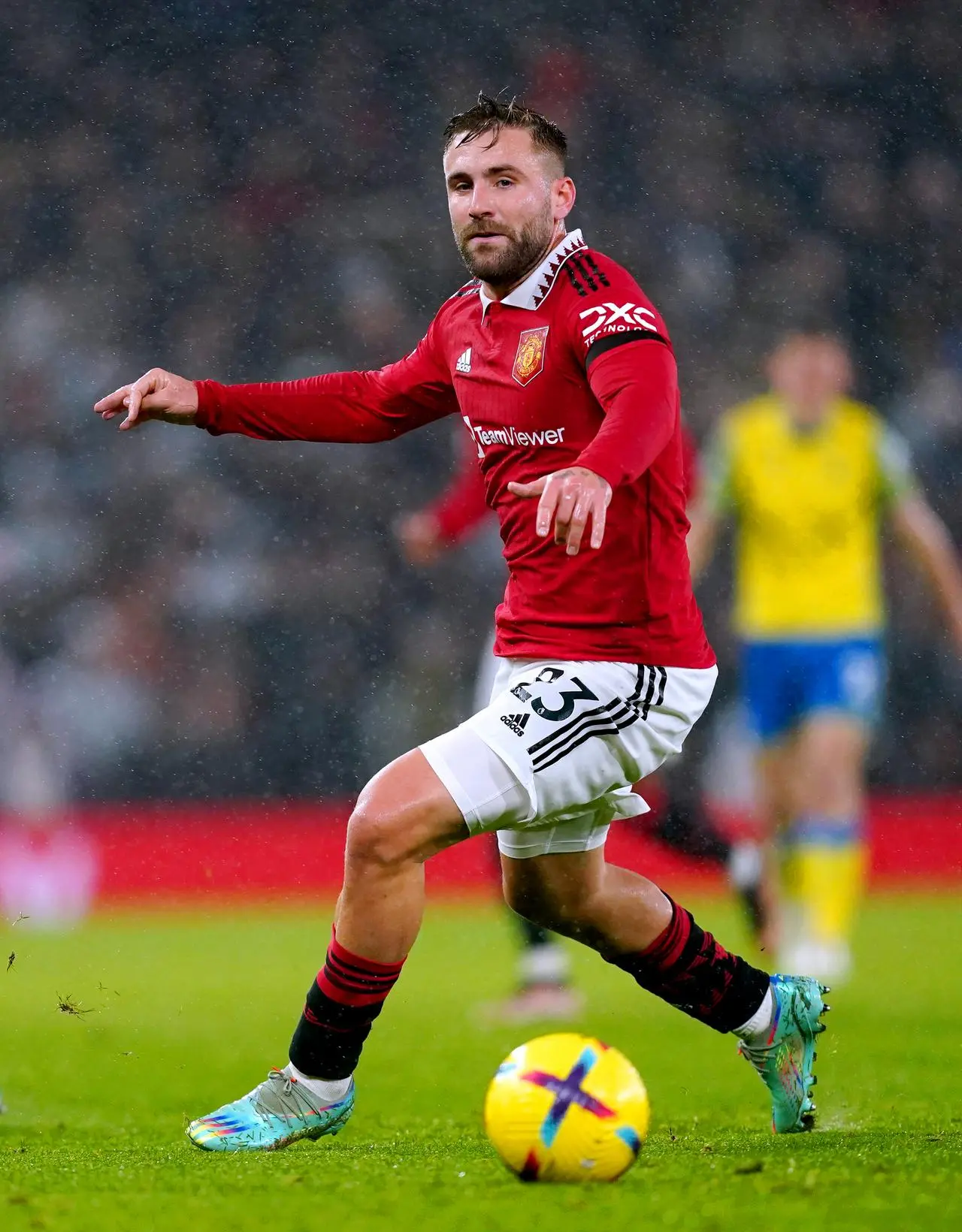 Luke Shaw in action for Manchester United