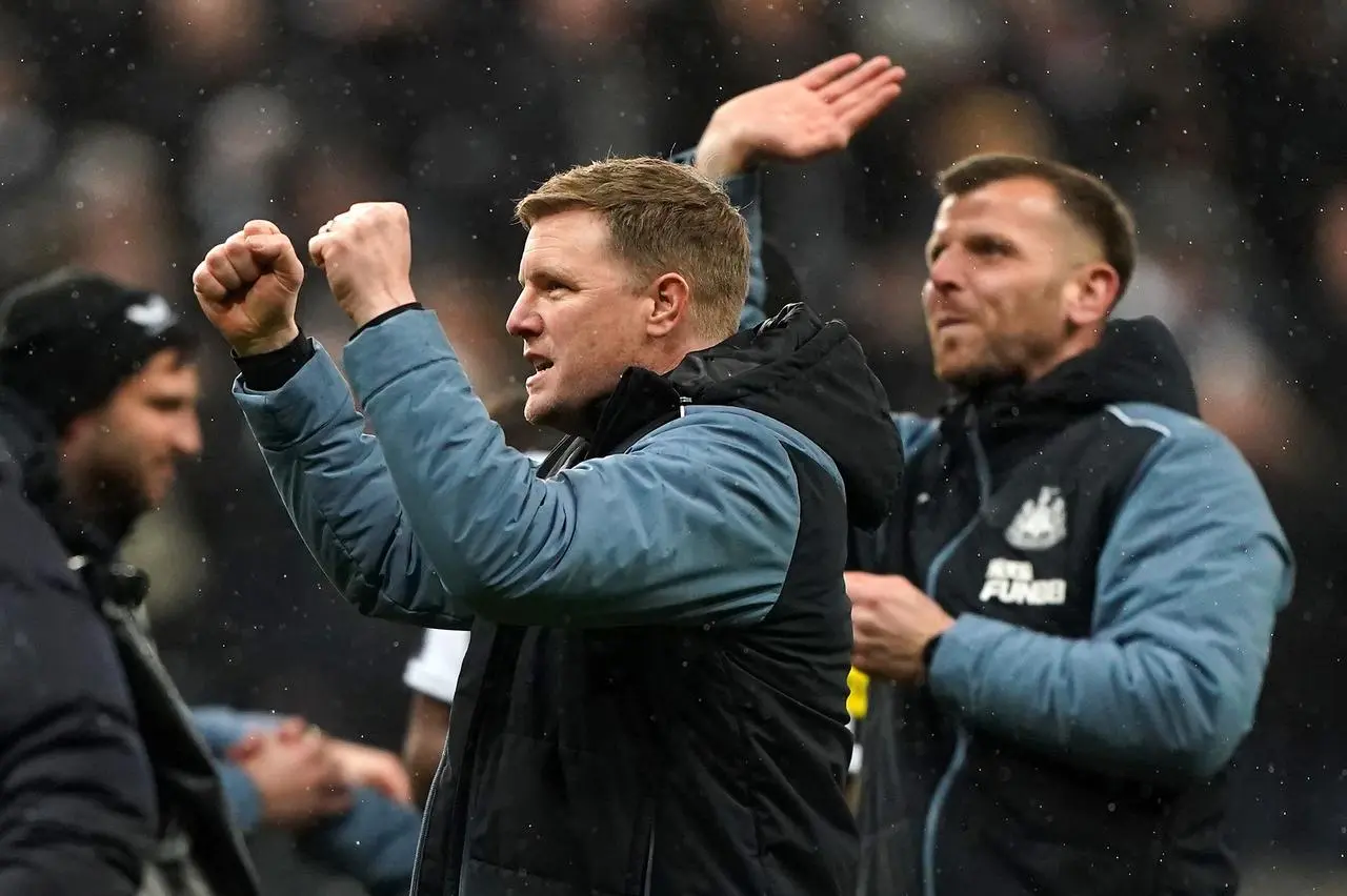 Newcastle head coach Eddie Howe (centre) has guided the club to a first final since 1999