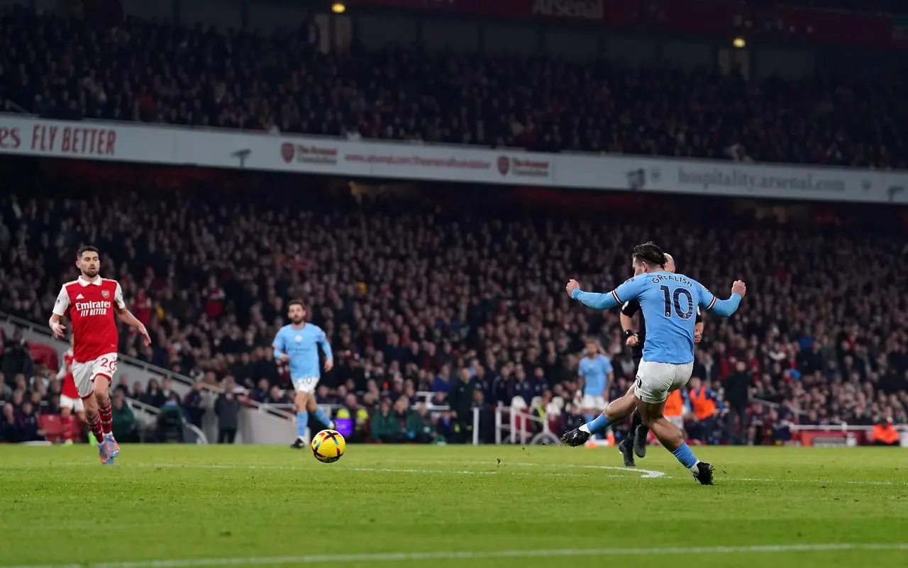 Jack Grealish scores against Arsenal