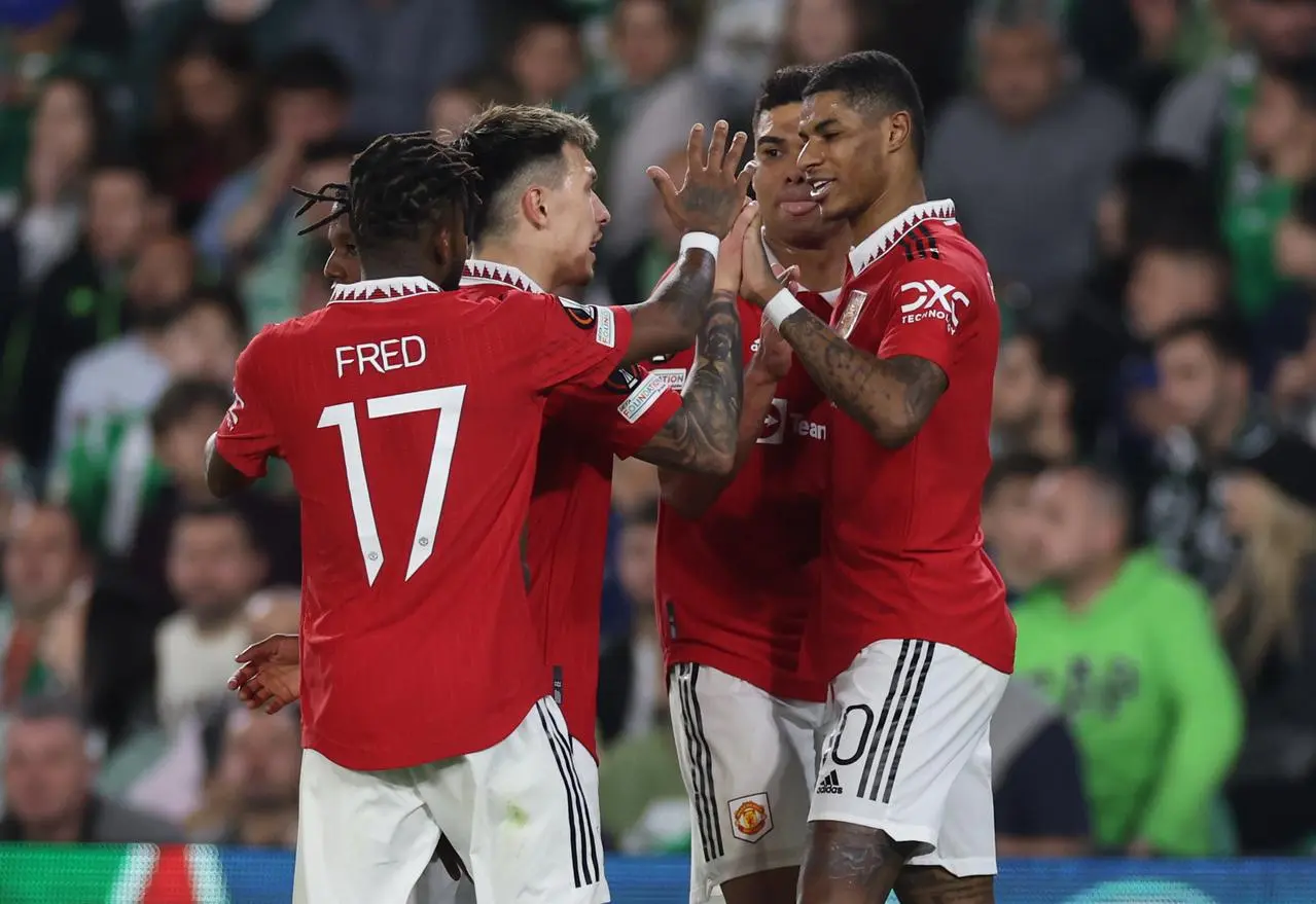 Marcus Rashford (right) scored again for United on Thursday 