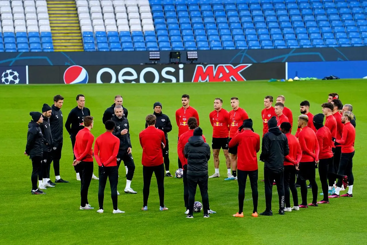 RB Leipzig training session at the Etihad Stadium