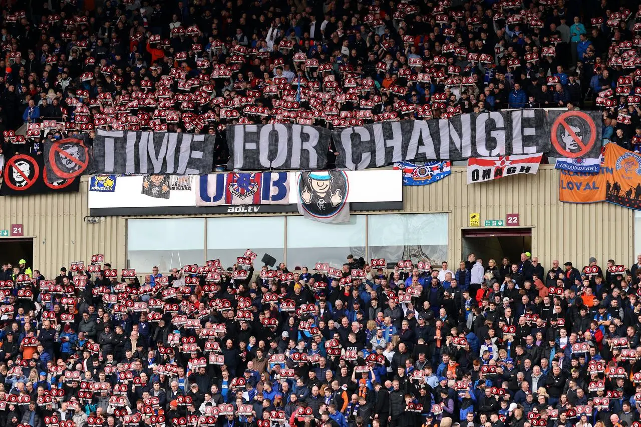 Rangers fans protest