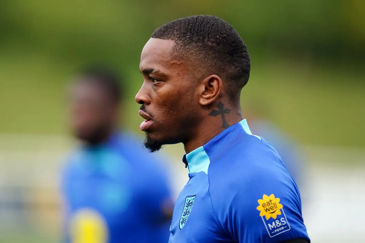 Ivan Toney during an England training session