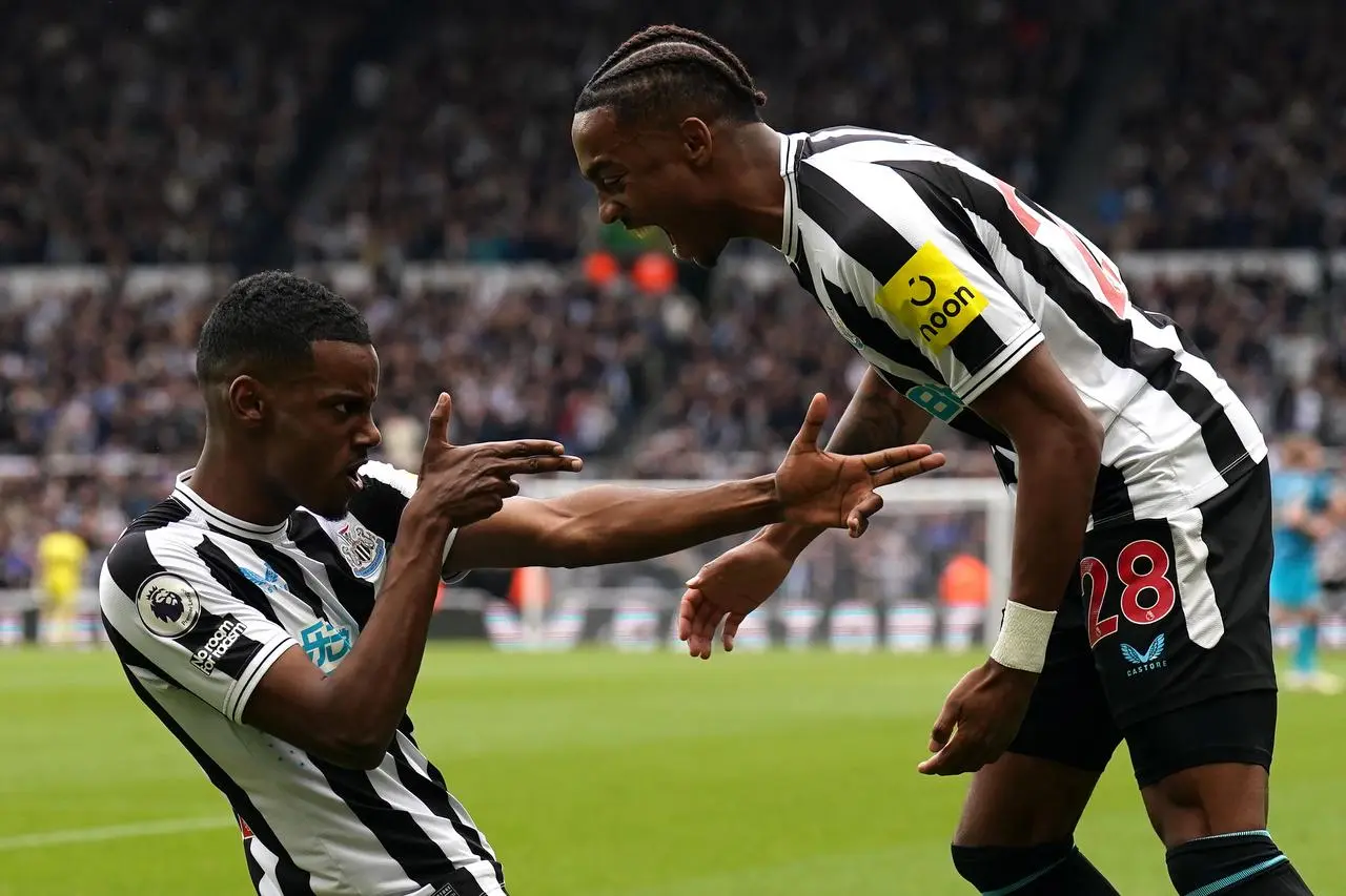 Alexander Isak scored twice as Newcastle hammered Tottenham