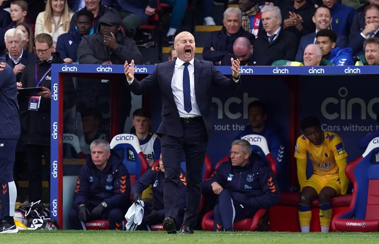 Sean Dyche on the touchline during Everton's 0-0 draw at Crystal Palace (Gareth Fuller/PA)