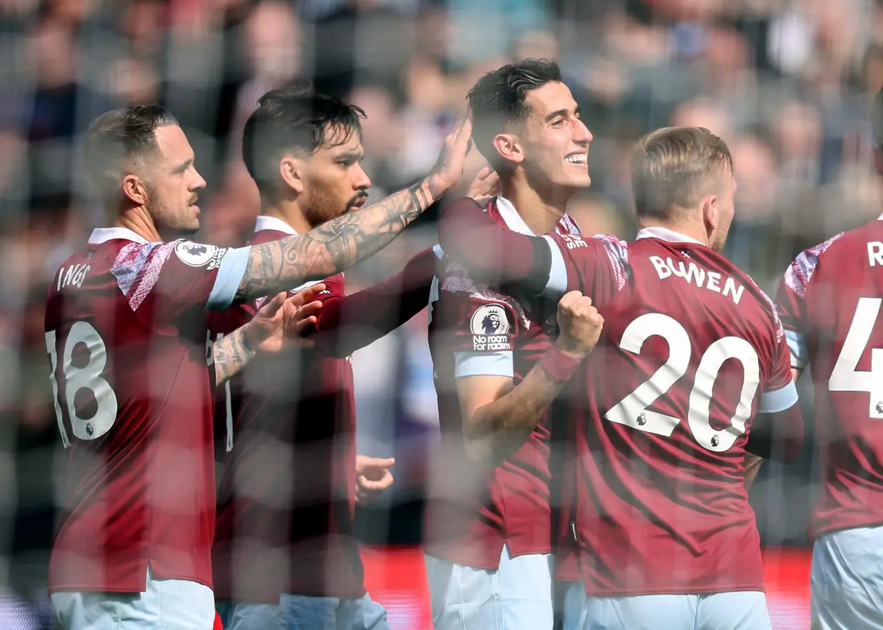 Nayef Aguerd (second right) celebrates scoring