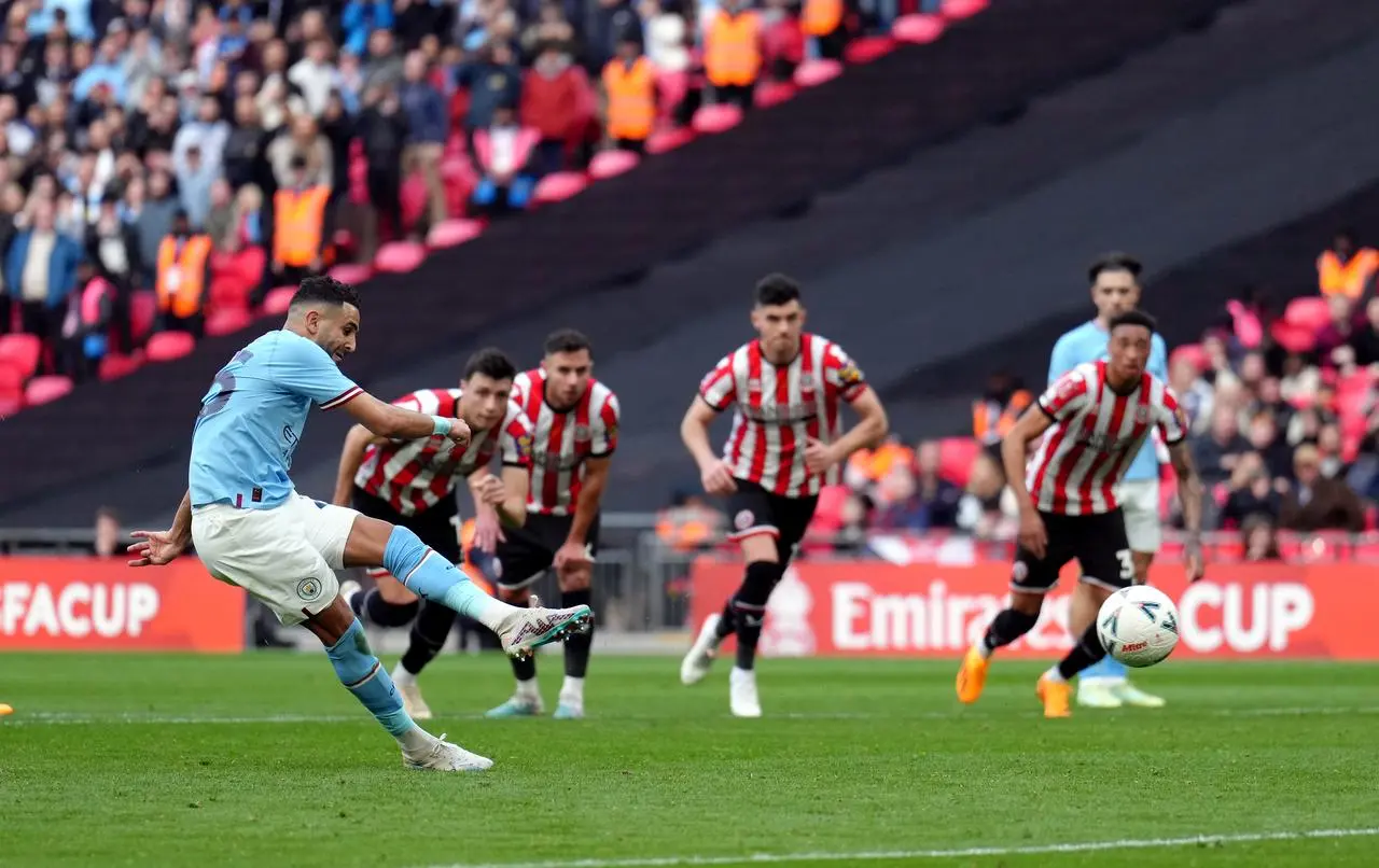 Riyad Mahrez scores a penalty against Sheffield United