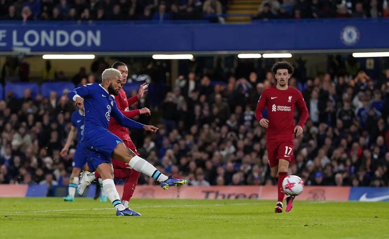 Reece James fires home before seeing his goal disallowed