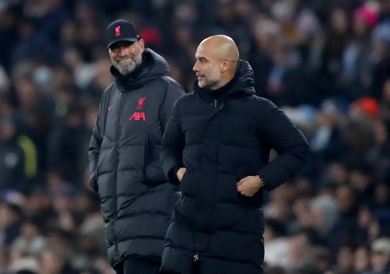 Jurgen Klopp, left, and Pep Guardiola