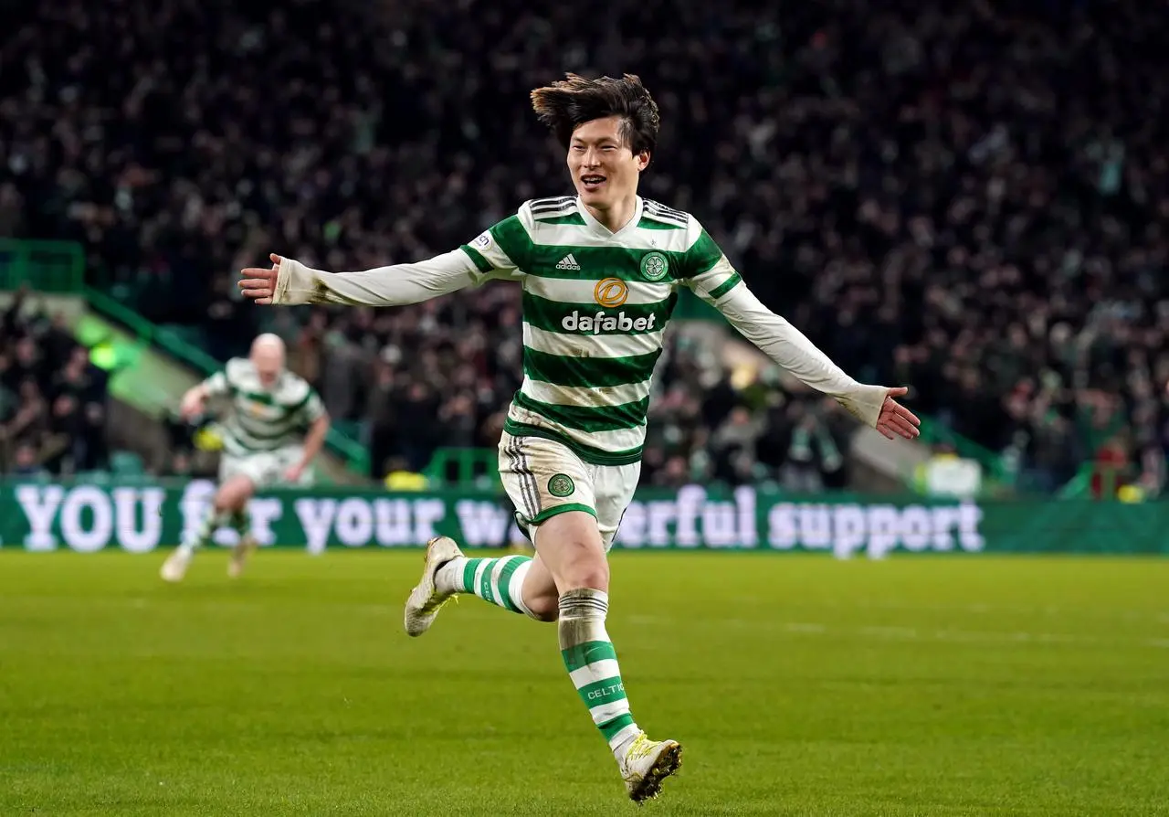 Kyogo Furuhashi has 20 league goals for Celtic so far this season (Andrew Milligan/PA)