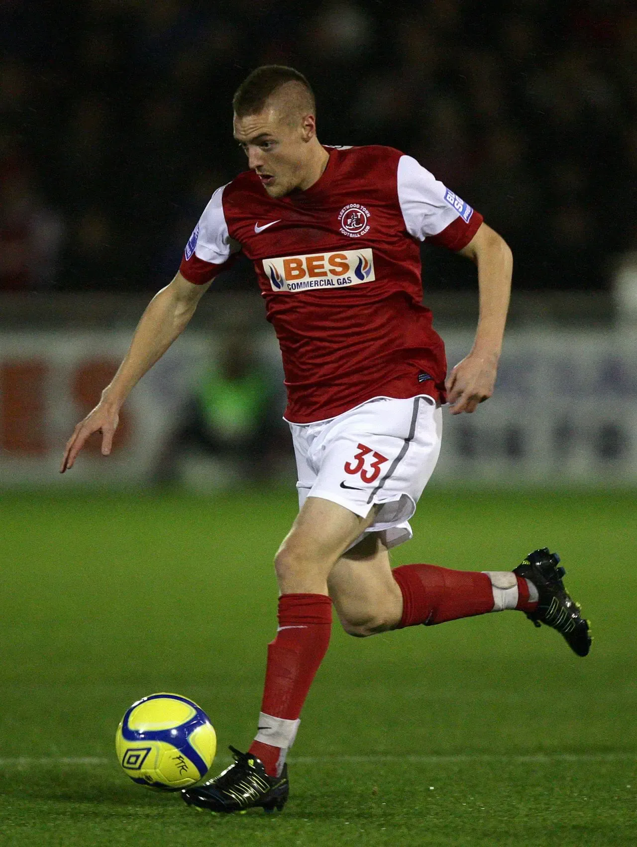 Jamie Vardy in action for Fleetwood in 2011