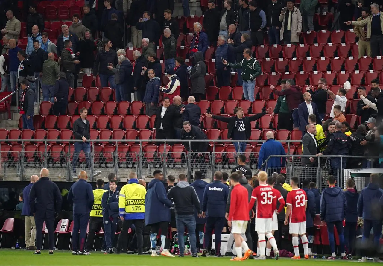 Fans clash after the UEFA Europa Conference League semi-final