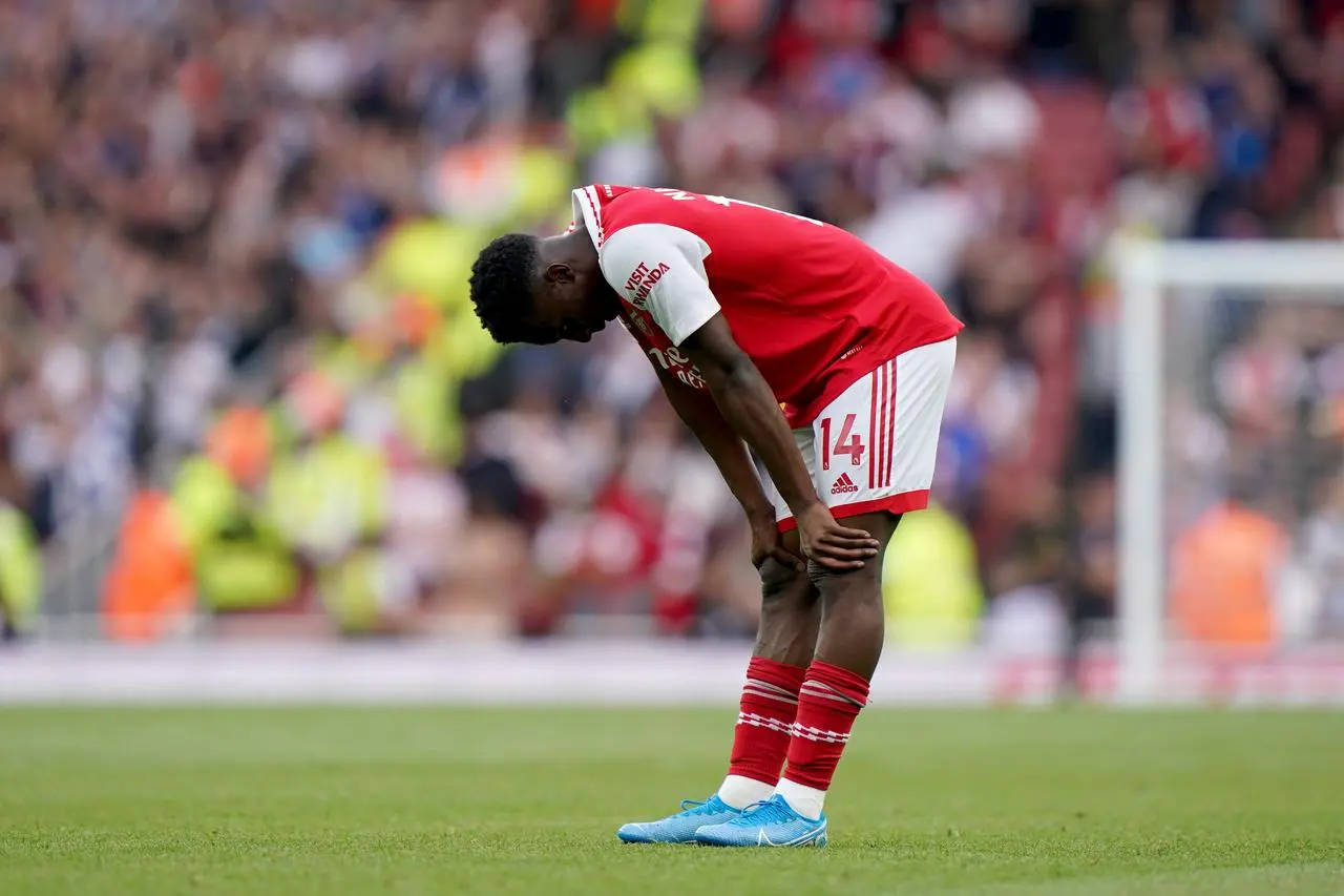 Eddie Nketiah could not hide his disappointment at the final whistle