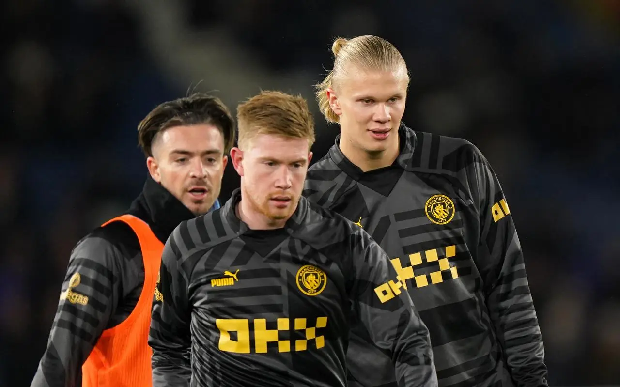 In Jack Grealish (left), Kevin de Bryne (centre) and Erling Haaland, City have a formidable attack