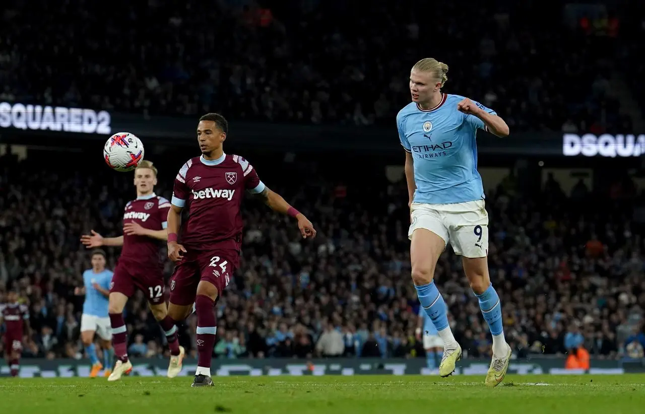 Haaland scored his record-breaking goal against West Ham