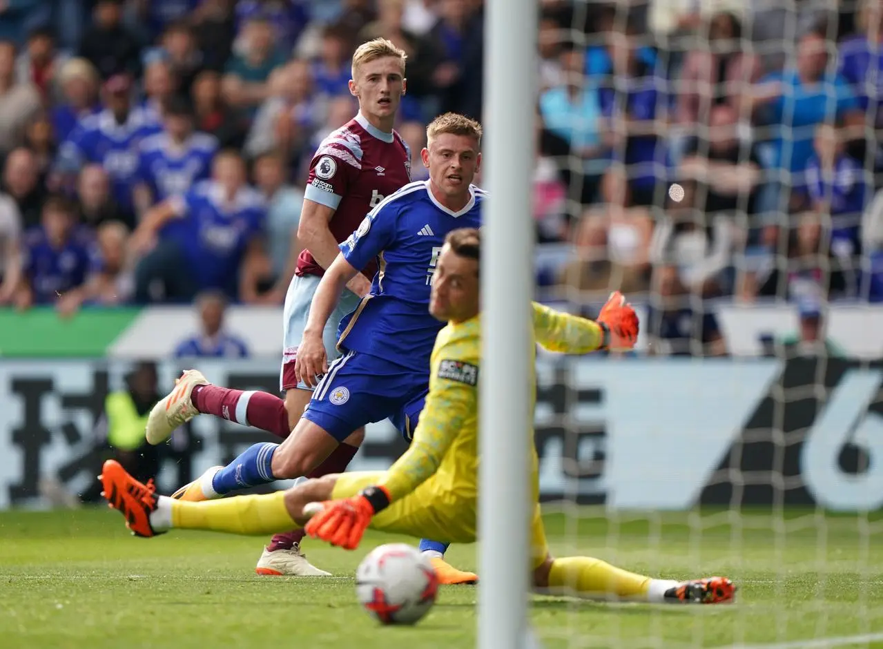 Harvey Barnes scores against West Ham