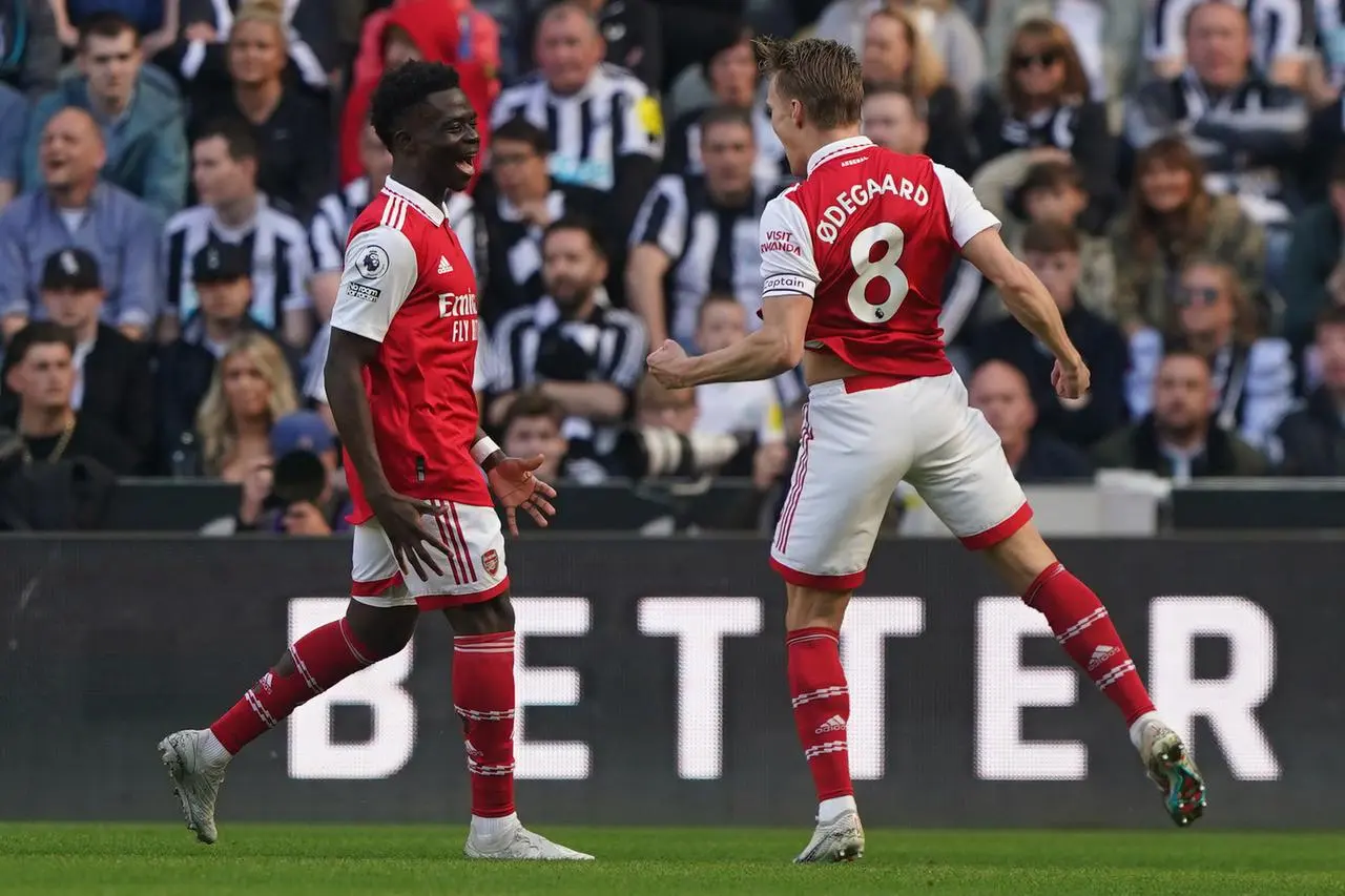 Odegaard (right) opened the scoring 