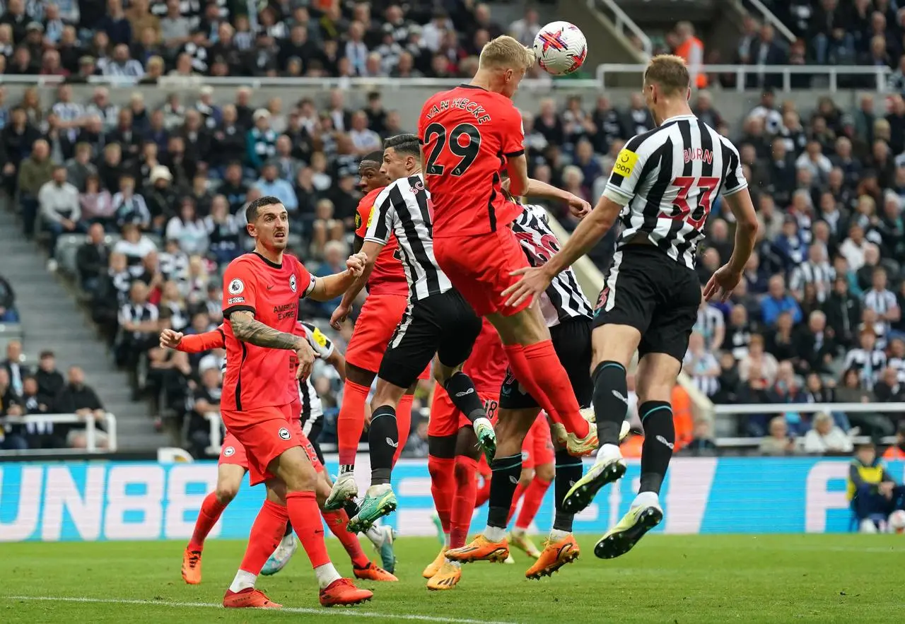 Dan Burn (right) helped give Newcastle a 2-0 half-time lead