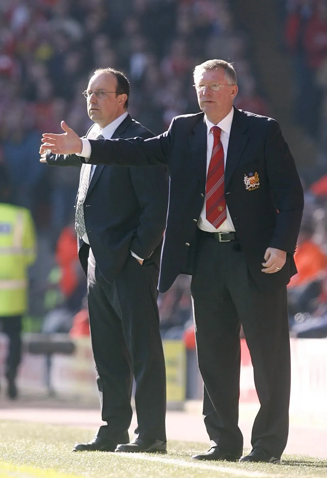 Liverpool manager Rafael Benitez and Manchester United counterpart Alex Ferguson (right) were fierce rivals 