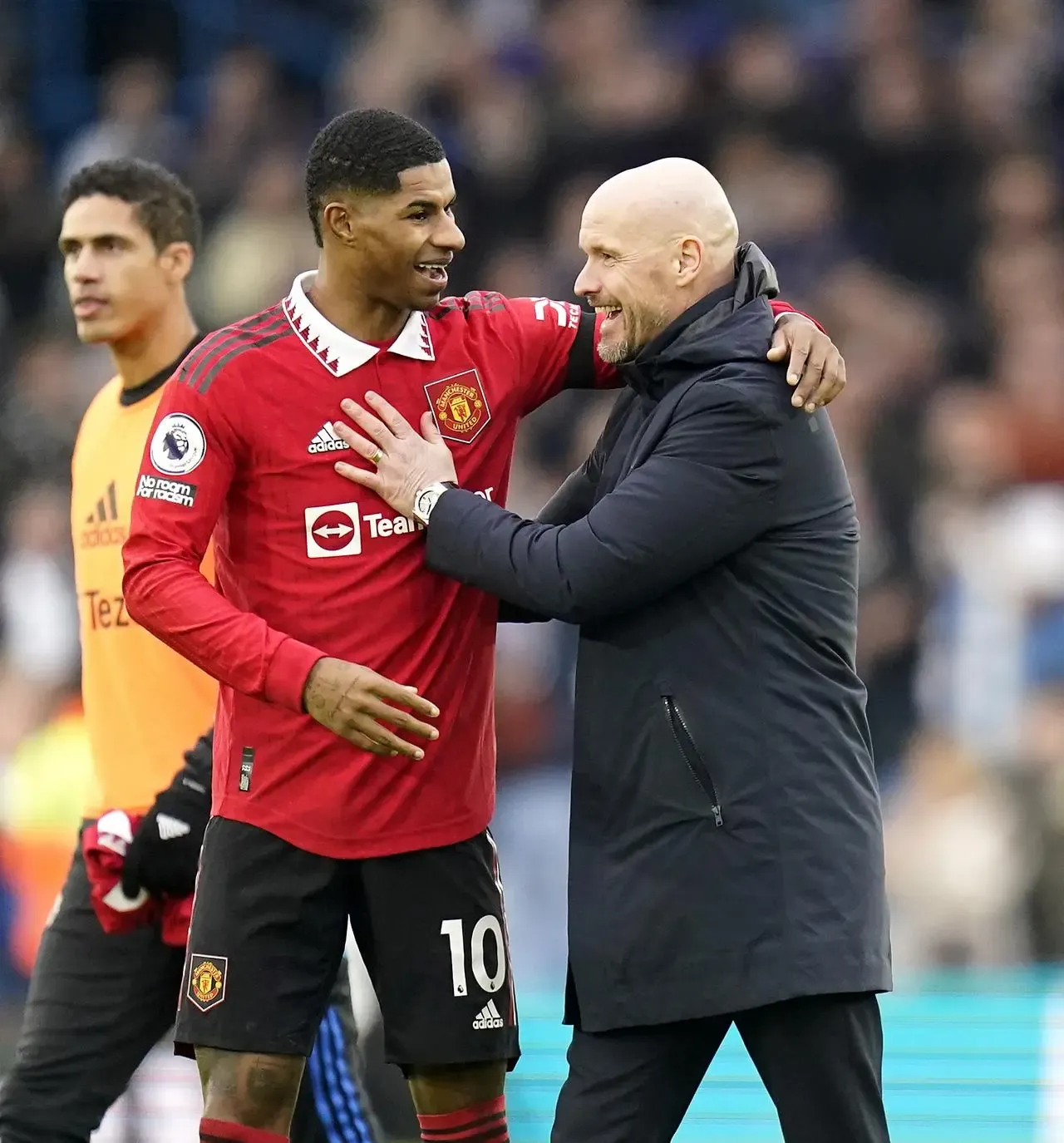 Marcus Rashford with Erik ten Hag