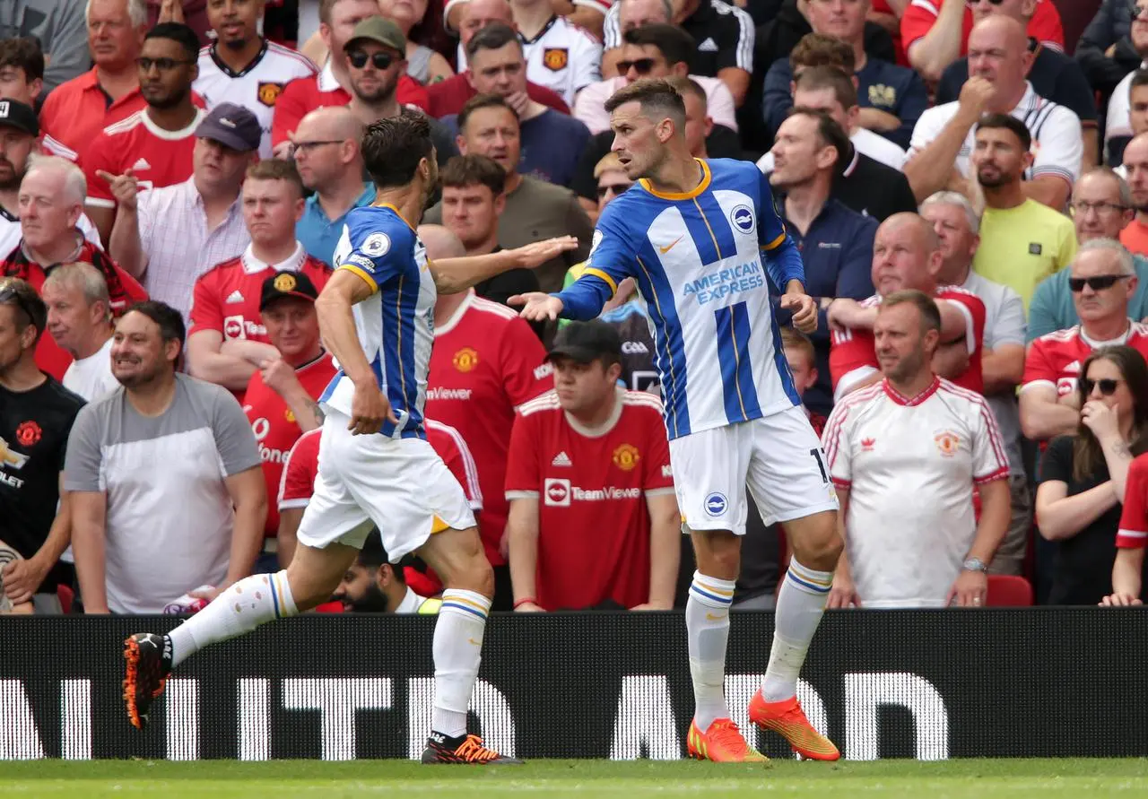 Pascal Gross scored twice to down Manchester United