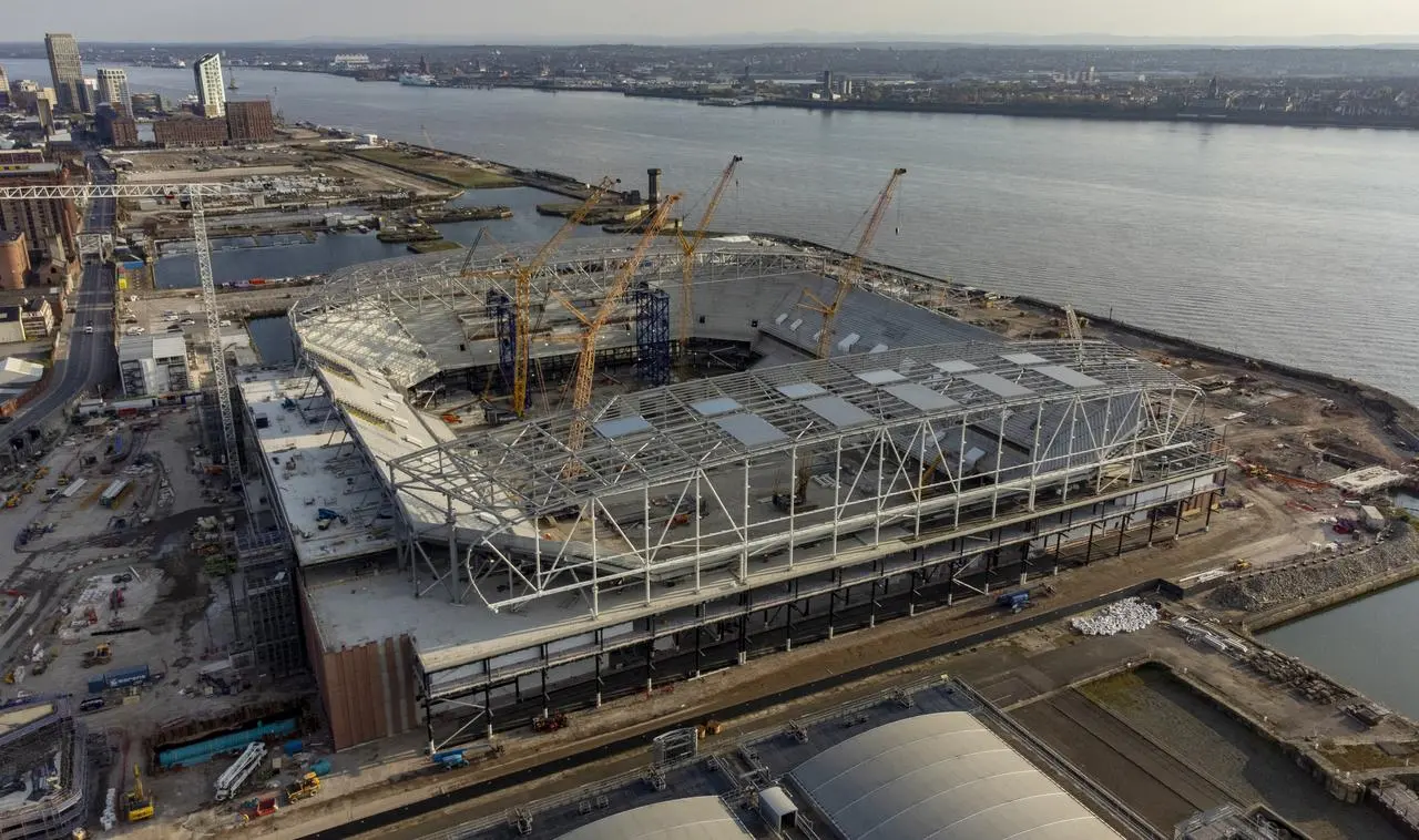 A general view of Everton  new stadium under construction