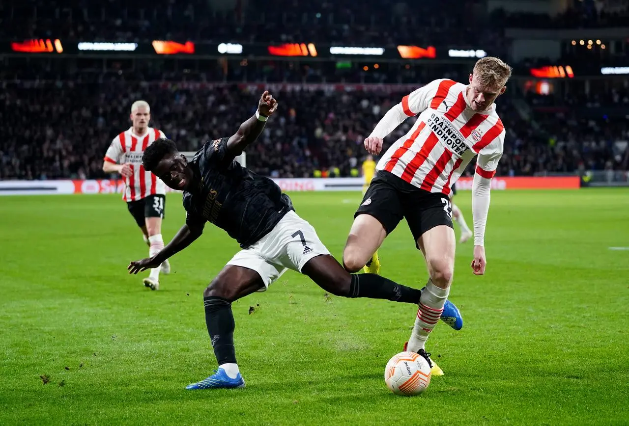 Branthwaite, right, has had a successful season at PSV