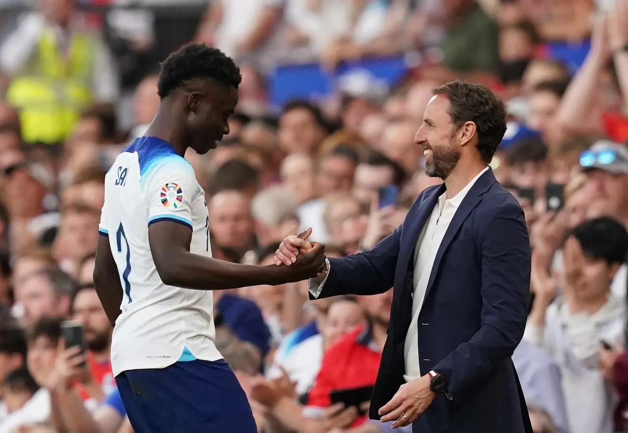 Bukayo Saka hit a superb hat-trick as England roared to victory against North Macedonia