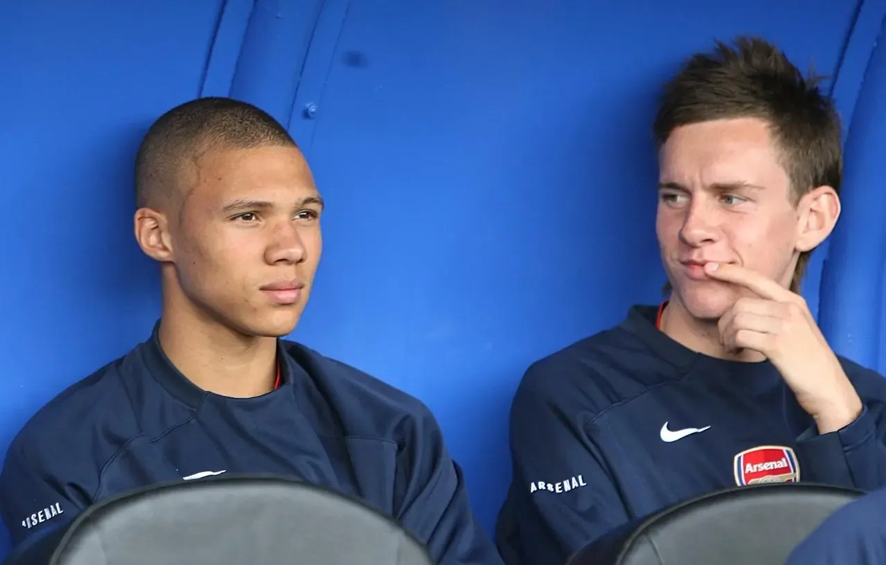 Mark Randall, right, remains in contact with former Arsenal team-mate Kieran Gibbs