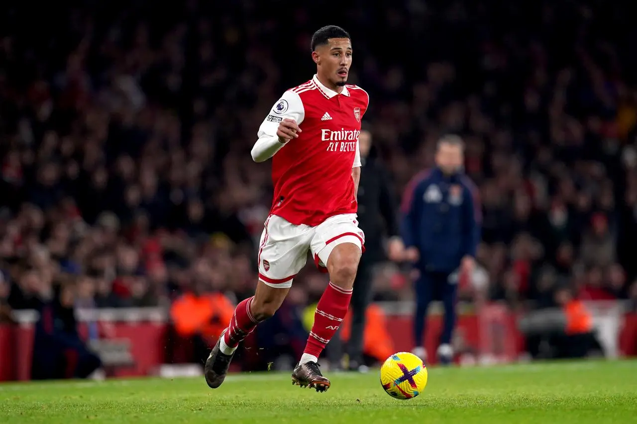 William Saliba playing for Arsenal