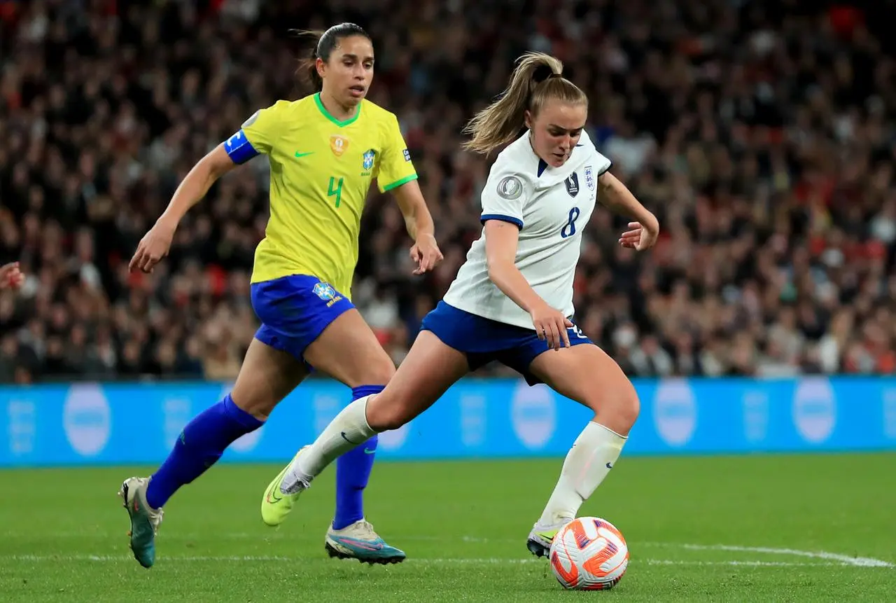 Stanway in action for England against Brazil (Bradley Collyer/PA)