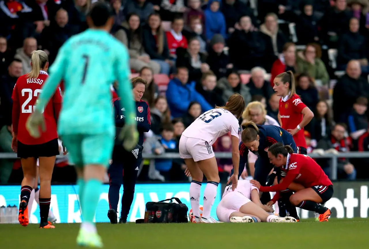 Leah Williamson suffered a serious knee injury in Arsenal's Women's Super League clash with Manchester United