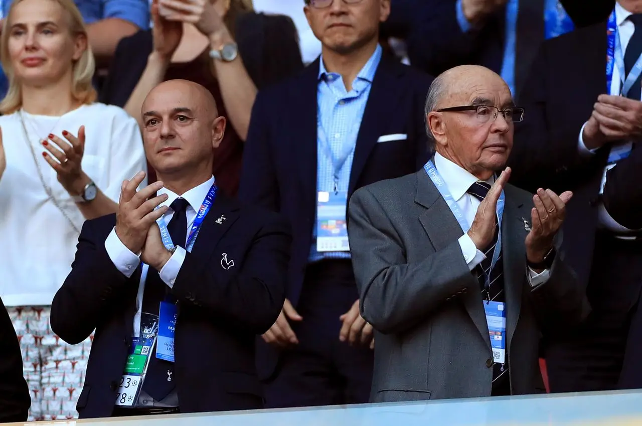 Joe Lewis and chairman Daniel Levy together during a rare appearance at a Tottenham game