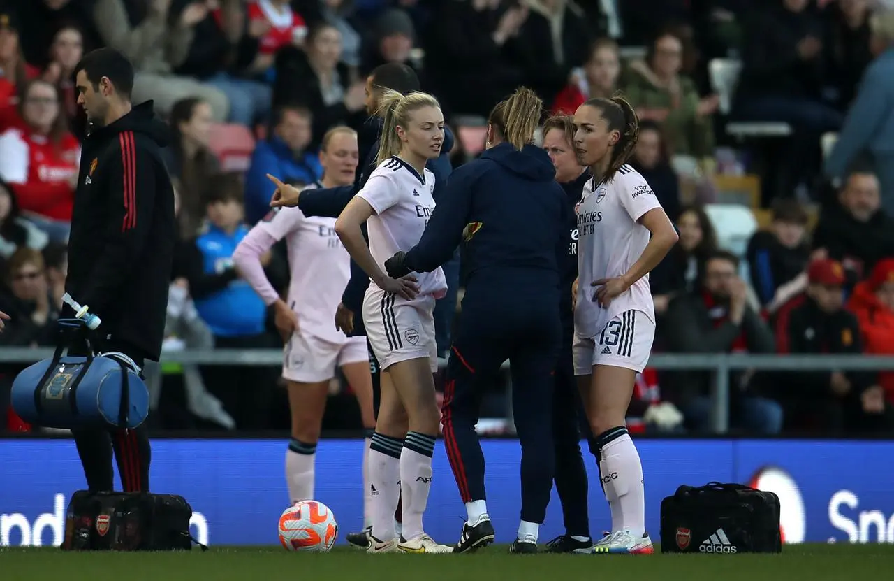 Leah Williamson after getting injured while playing for Arsenal (Simon Marper/PA)