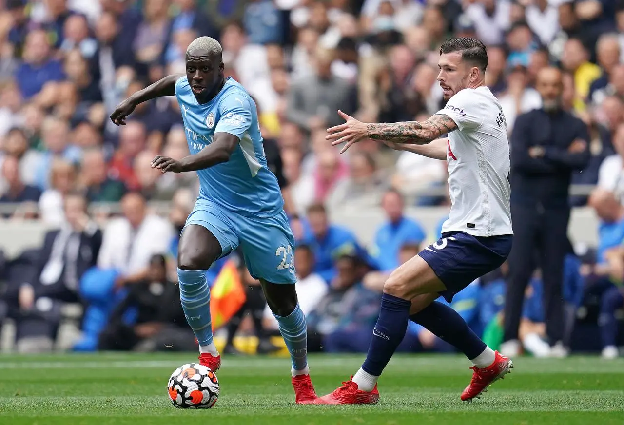 Benjamin Mendy (left) last played for Manchester City in 2021