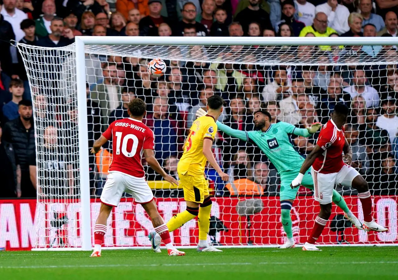 Taiwo Awoniyi heads Nottingham Forest into the lead