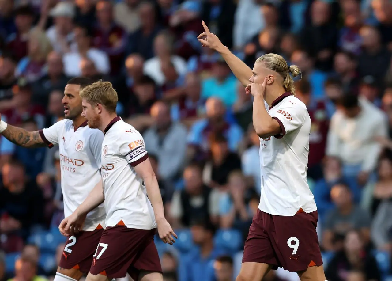 Erling Haaland celebrates his opener