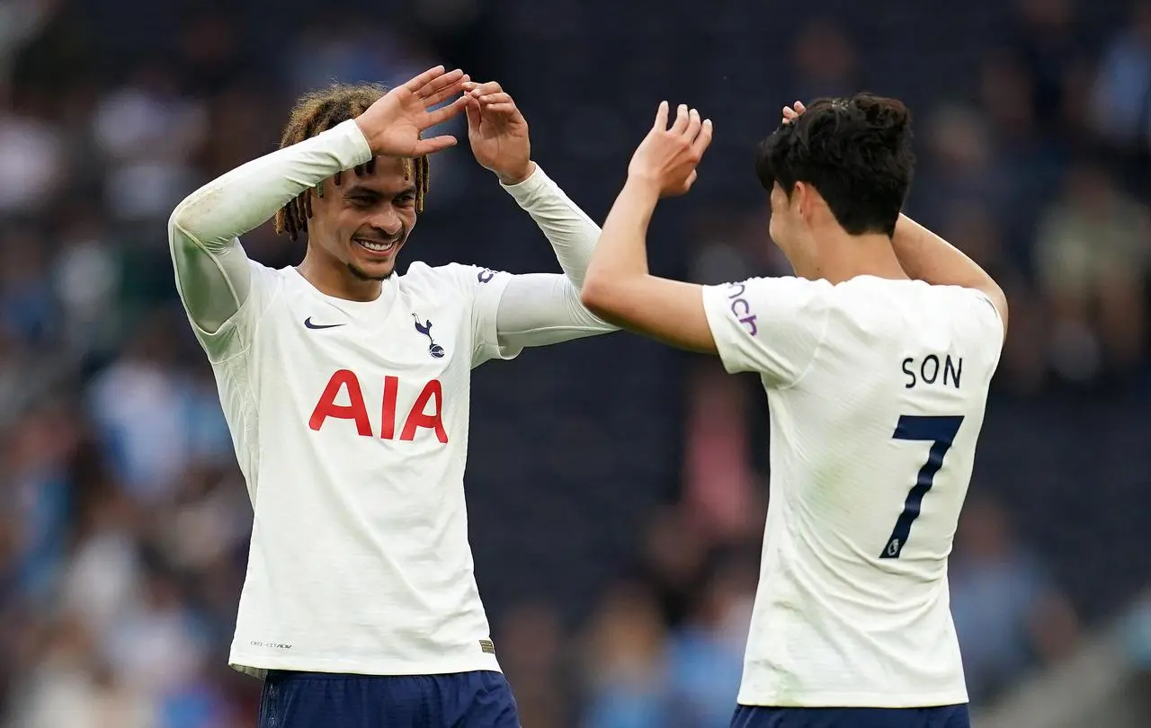 Dele Alli, left, and Son Heung-min celebrate 