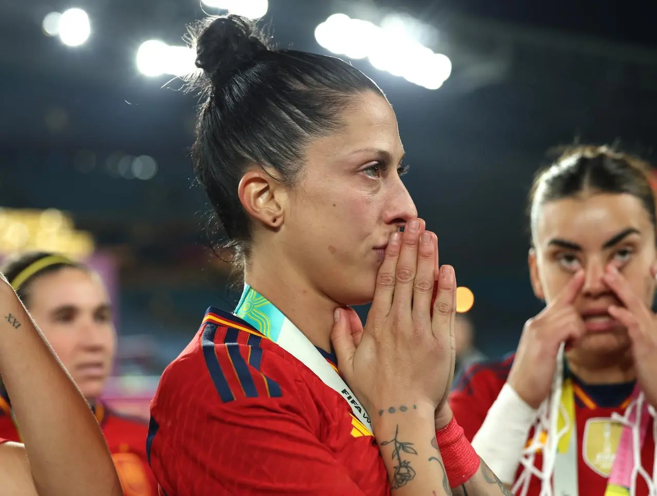 Spain’s Jennifer Hermoso was seen admitting in social media posts she 