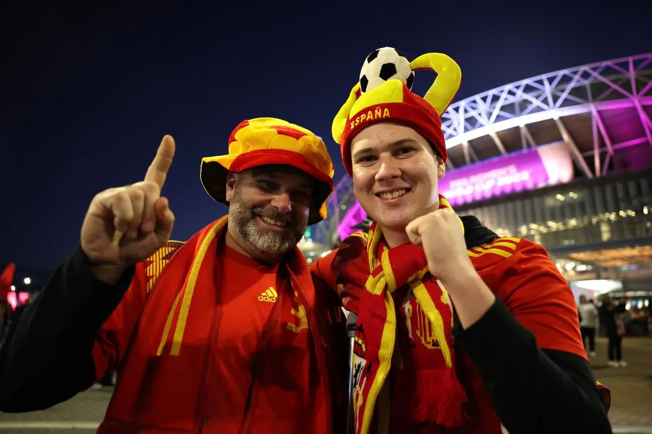 Spain fans show their support before the World Cup final